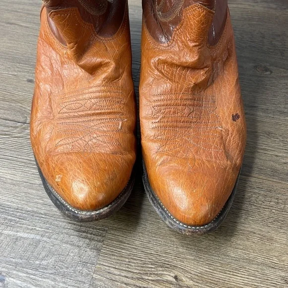 Nocona Men’s Brown Ostrich Western Cowboy Boots, size 9